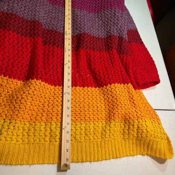 FARM Rio chunky knit colorblock longline cardigan M/L rainbow - Picture 10 of 10